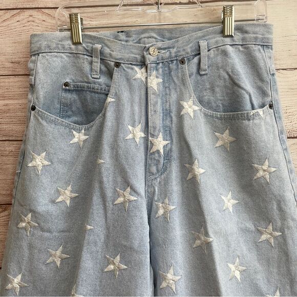VINTAGE LEI RIDING WEAR JEAN SHORTS WITH EMBROIDERED STARS - Picture 2 of 5